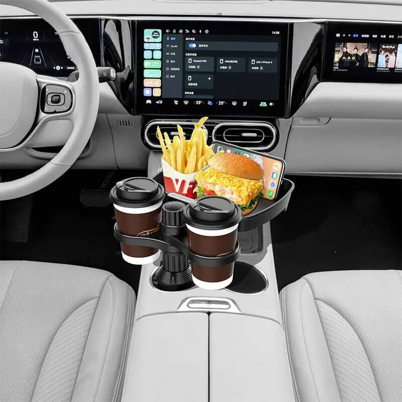 EZGo™ Car Cup Holder Tray Expander -  3 in 1 Detachable Food Table Tray